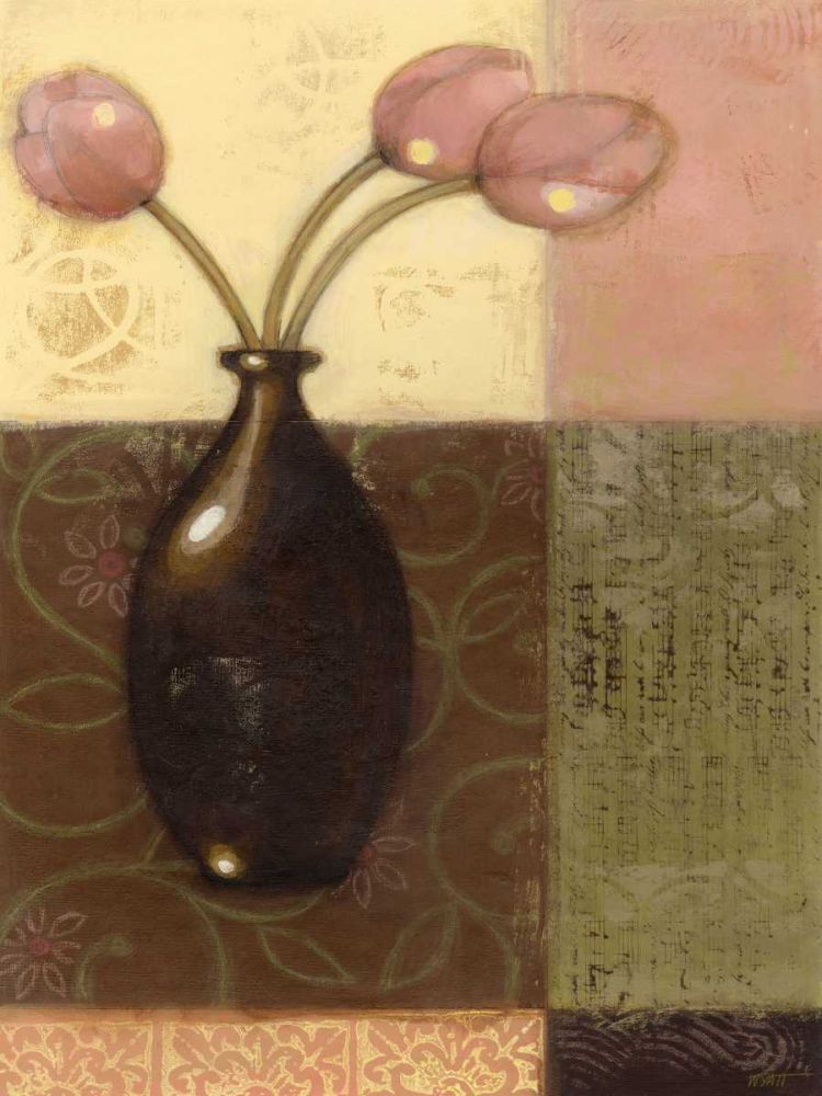 Wall Art Painting id:236861, Name: Ebony Vase with Tulips II, Artist: Wyatt Jr., Norman