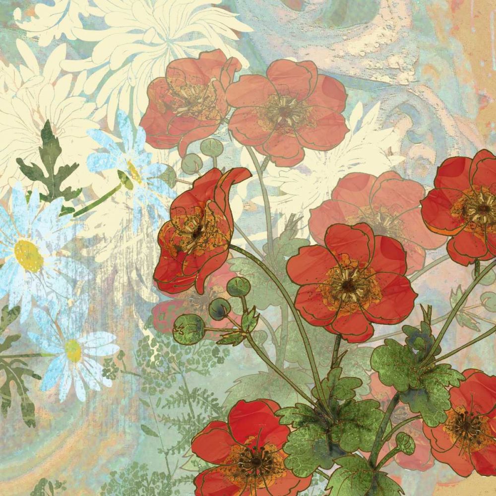 Wall Art Painting id:237463, Name: Summer Poppies II, Artist: Collier-Morales, R.