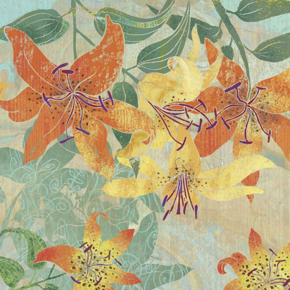Wall Art Painting id:237466, Name: Tiger Lilies I, Artist: Collier-Morales, R.