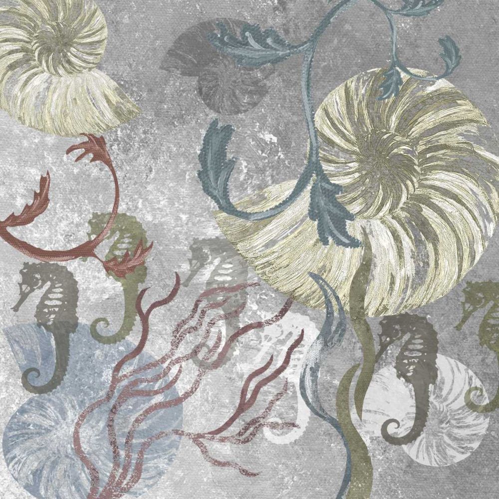 Wall Art Painting id:238569, Name: Seahorse Collage II, Artist: James, Andrea