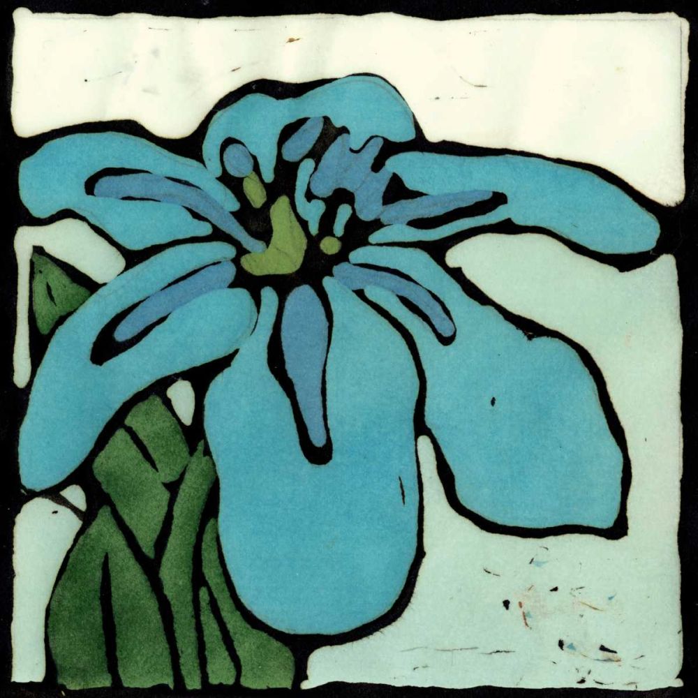 Wall Art Painting id:238642, Name: Teal Batik Botanical I, Artist: Davis, Andrea