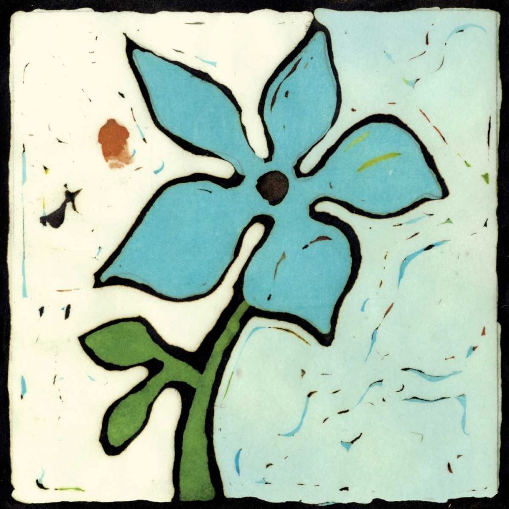 Wall Art Painting id:238647, Name: Teal Batik Botanical VI, Artist: Davis, Andrea