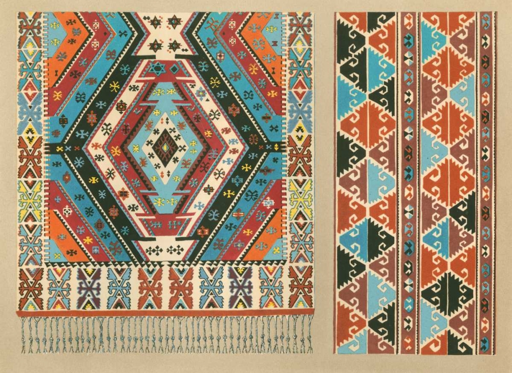 Wall Art Painting id:35563, Name: Turkish Carpet Design, Artist: J.B. Waring