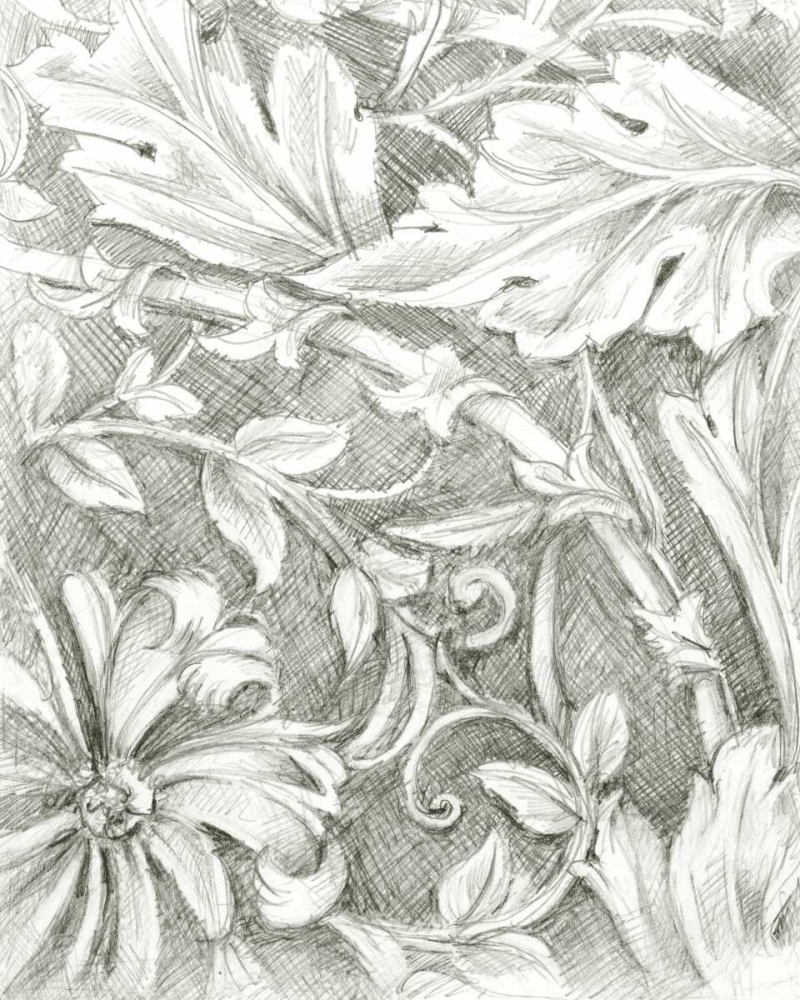 Wall Art Painting id:38585, Name: Floral Pattern Sketch IV, Artist: Harper, Ethan