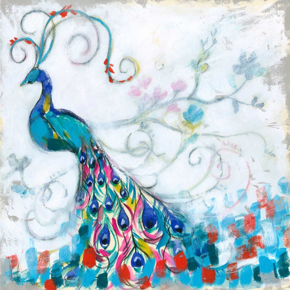 Wall Art Painting id:50075, Name: Confetti Peacock II, Artist: Goldberger, Jennifer