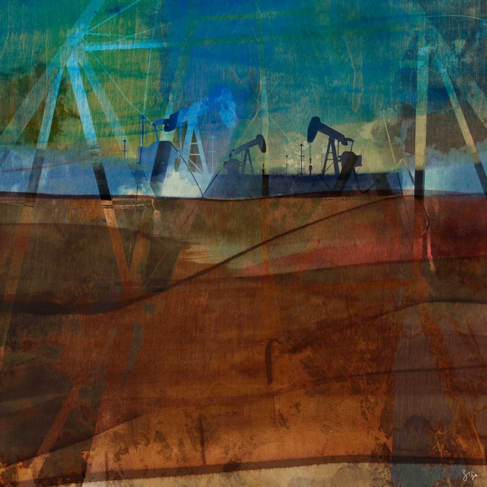 Wall Art Painting id:61259, Name: Oil Rig Abstraction II, Artist: Jasper, Sisa