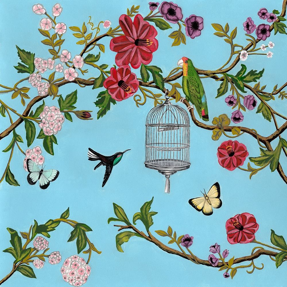 Wall Art Painting id:231166, Name: Bird Song Chinoiserie I, Artist: McCavitt, Naomi