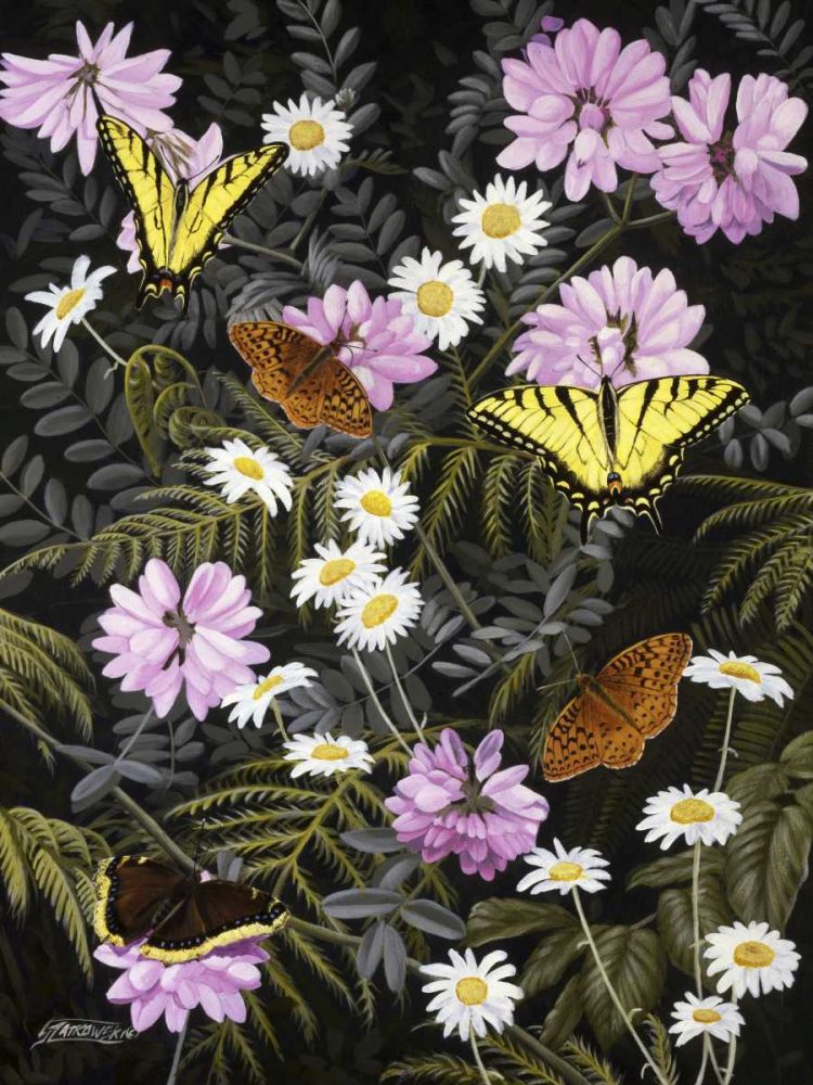 Wall Art Painting id:239448, Name: Tapestry of Butterflies, Artist: Szatkowski, Fred