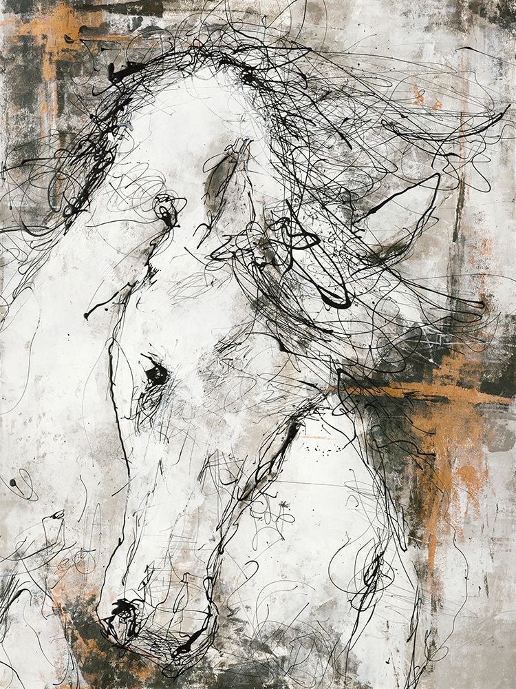 Wall Art Painting id:217240, Name: Contour Horse 3, Artist: Altamura, Stefano