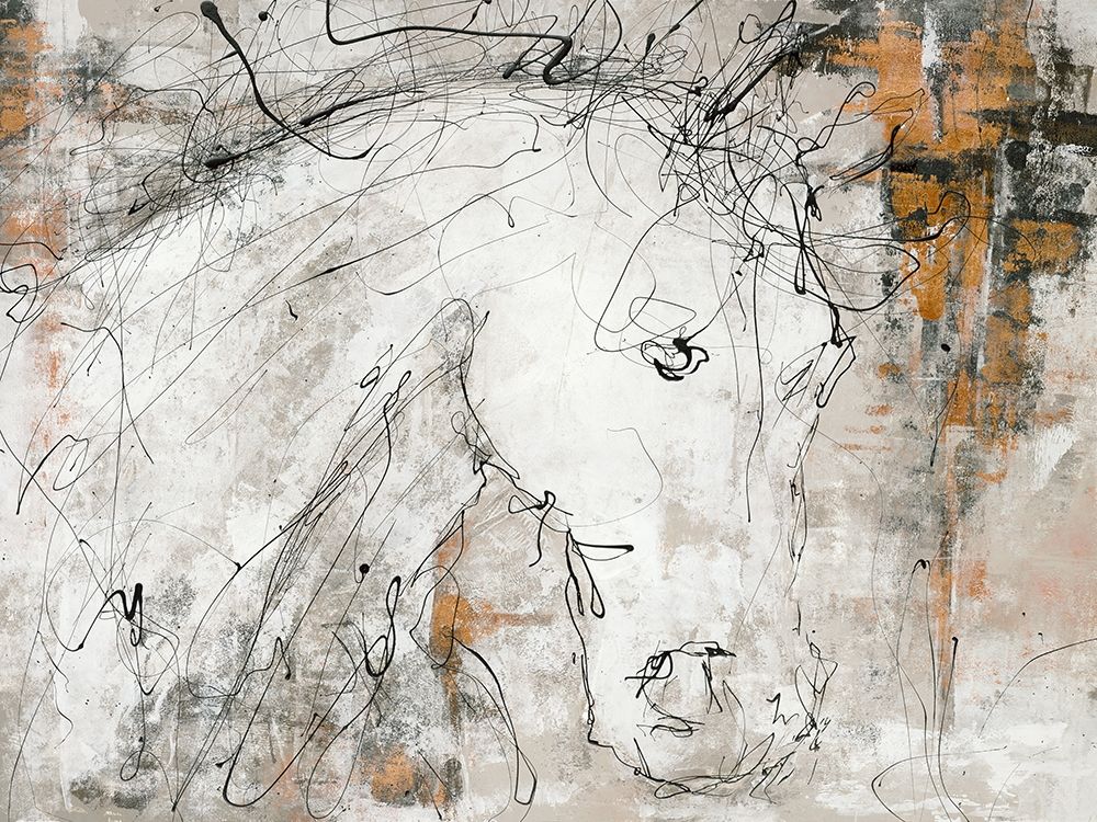 Wall Art Painting id:217241, Name: Contour Horse 4, Artist: Altamura, Stefano