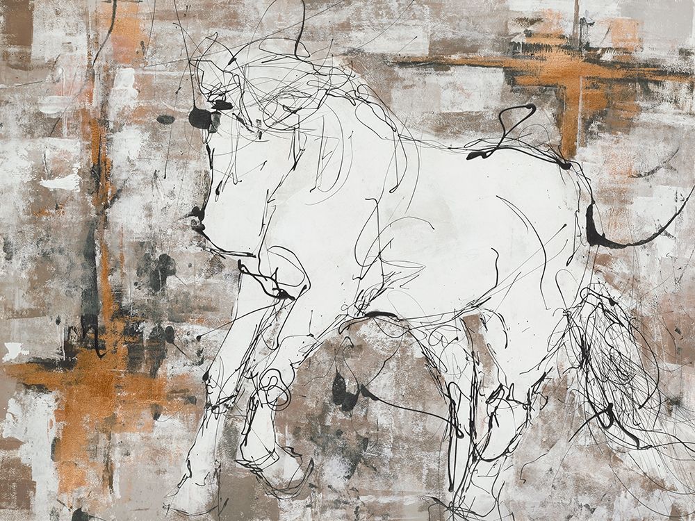 Wall Art Painting id:217242, Name: Contour Horse 5, Artist: Altamura, Stefano