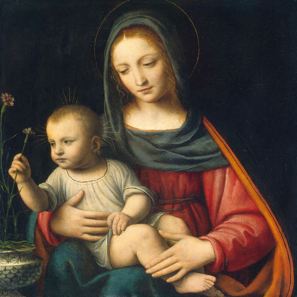 Wall Art Painting id:446325, Name: Madonna of the Carnation, Artist: Luini, Bernardino