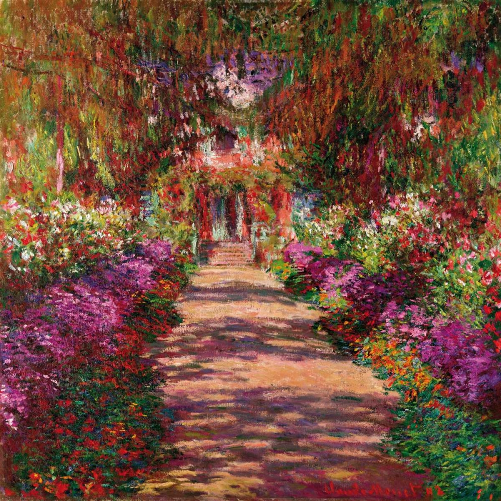 Wall Art Painting id:42661, Name: Path in Monets Garden Giverny, Artist: Monet, Claude
