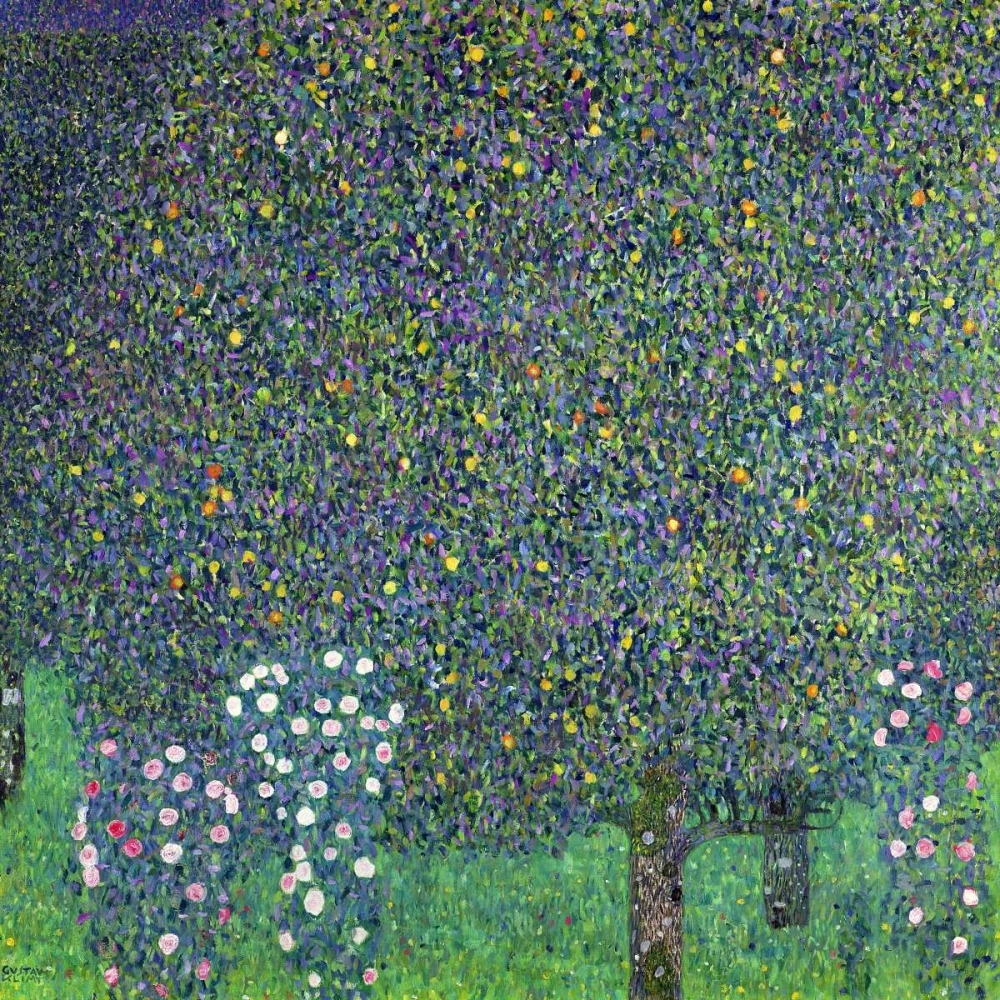 Wall Art Painting id:42674, Name: Roses under the Trees, Artist: Klimt, Gustav