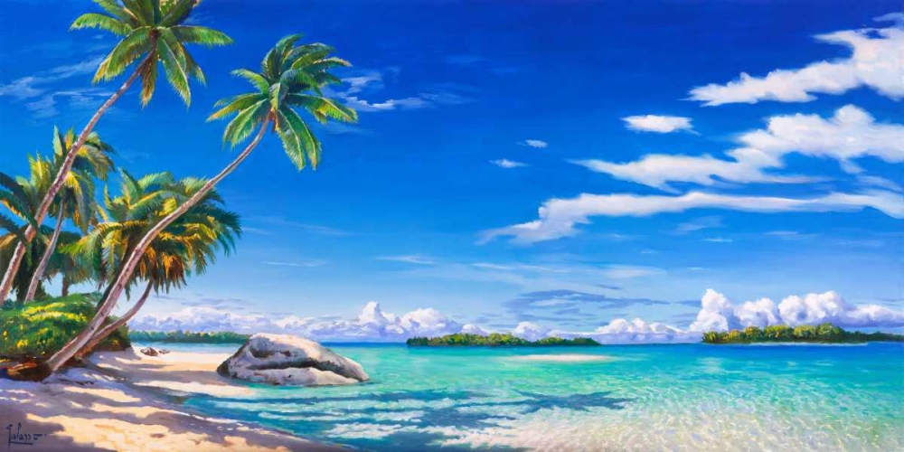 Wall Art Painting id:43199, Name: Spiaggia tropicale, Artist: Galasso, Adriano