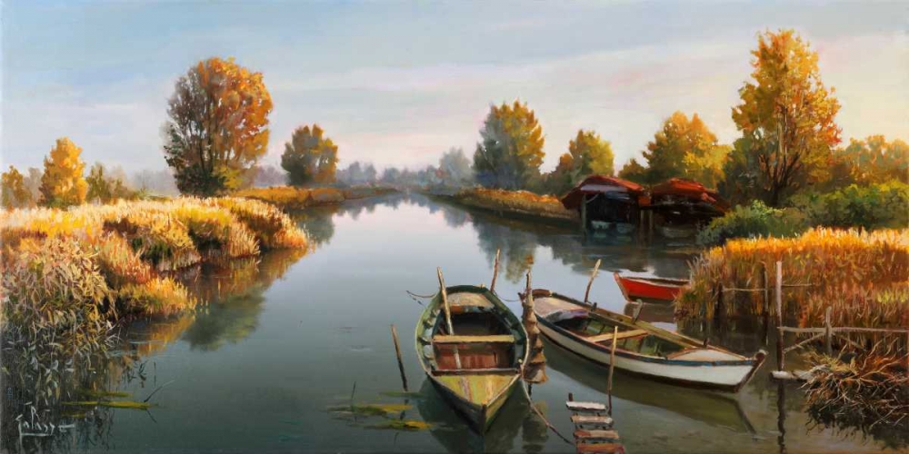 Wall Art Painting id:42956, Name: Sul fiume, Artist: Galasso, Adriano