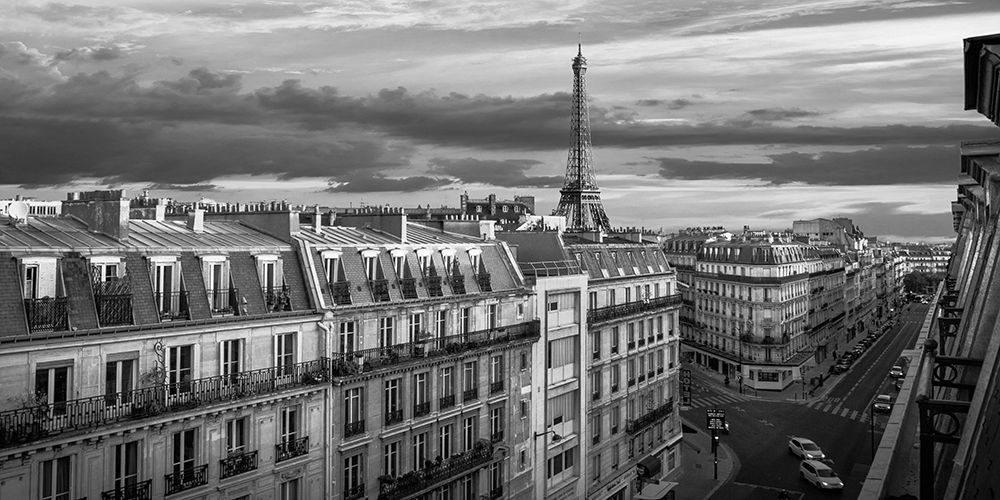 Wall Art Painting id:280941, Name: Morning in Paris (BW), Artist: Pangea Images