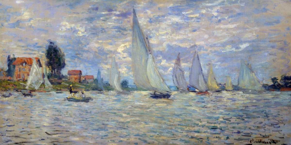 Wall Art Painting id:43112, Name: Les barques regates a Argenteuil, Artist: Monet, Claude