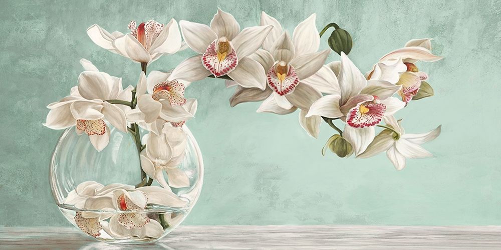 Wall Art Painting id:244185, Name: Orchid Arrangement II (Celadon), Artist: Dellal, Remy