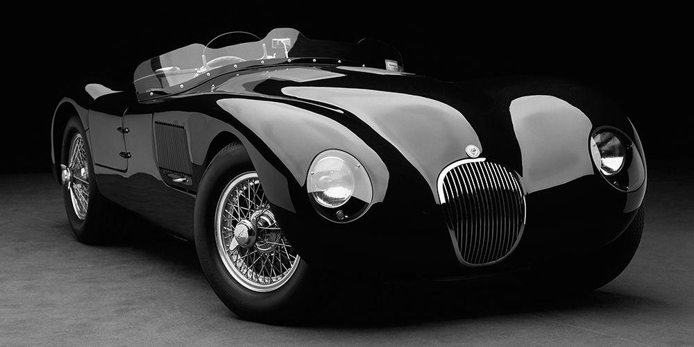 Wall Art Painting id:354103, Name: 1951 Jaguar C-Type (BW), Artist: Heiny, Don