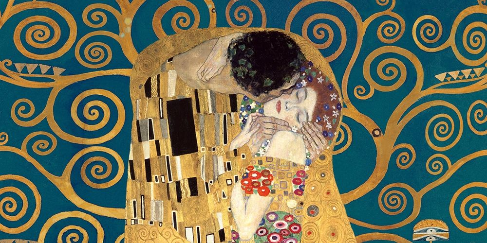 Wall Art Painting id:218449, Name: The Kiss, detail (Blue variation), Artist: Klimt, Gustav