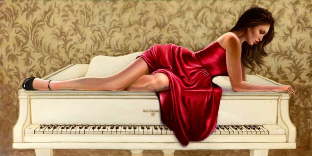 Wall Art Painting id:42888, Name: Woman in red, Artist: Silver, John