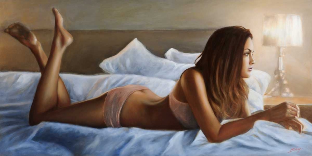 Wall Art Painting id:42893, Name: Beauty in bed, Artist: Silver, John