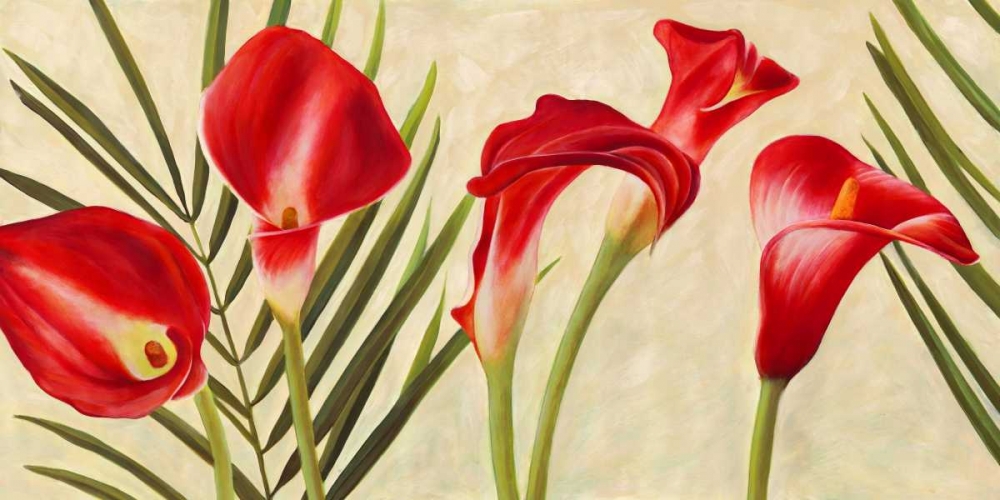 Wall Art Painting id:42878, Name: Red Callas, Artist: Thomlinson, Jenny