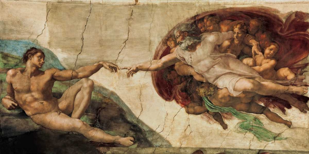 Wall Art Painting id:43172, Name: La creazione di Adamo, Artist: Buonarroti, Michelangelo