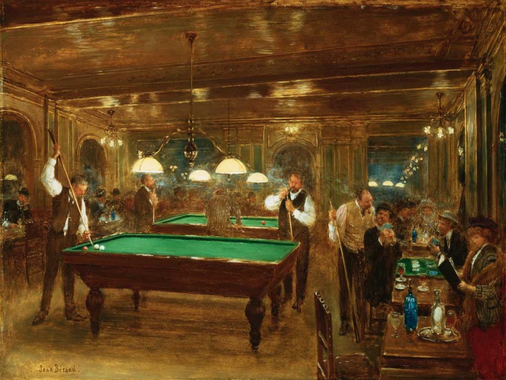 Wall Art Painting id:43958, Name: The Billiards, Artist: Beraud, Jean