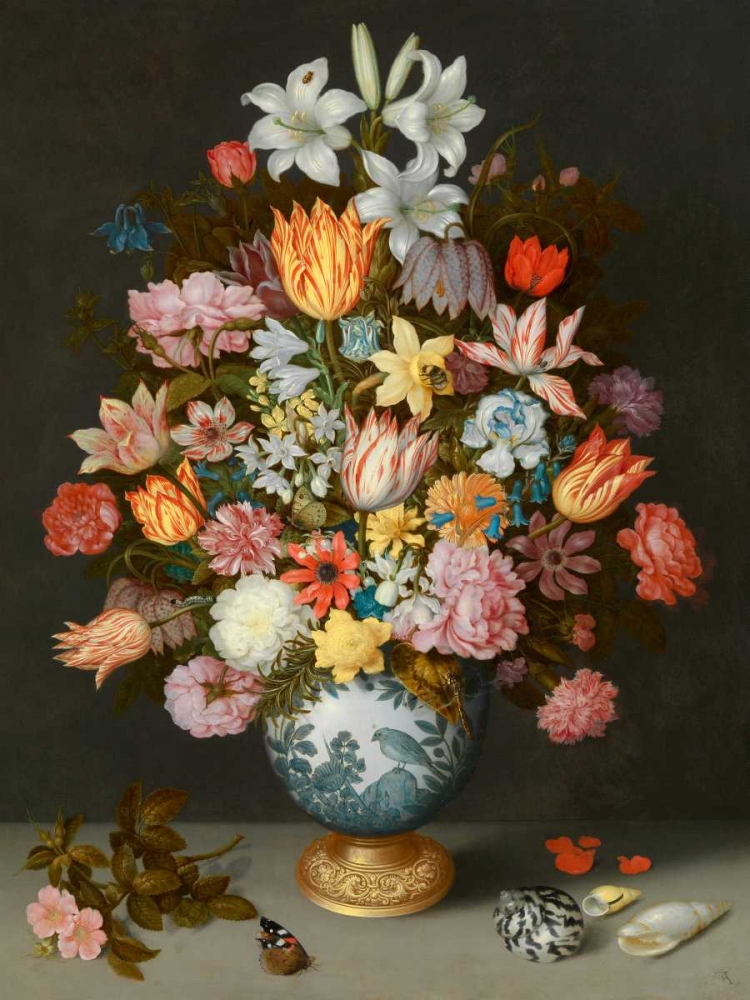 Wall Art Painting id:162759, Name: A still life of flowers in a Wan-Li Vase, Artist: Bosschaert the Elder, Ambrosius