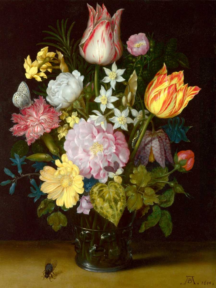 Wall Art Painting id:162760, Name: Flowers in a glass vase, Artist: Bosschaert the Elder, Ambrosius