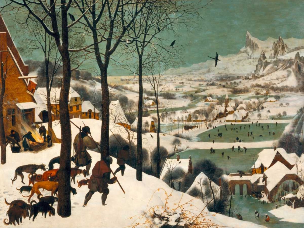 Wall Art Painting id:167311, Name: Hunters in the Snow (Winter), Artist: Bruegel the Elder, Pieter