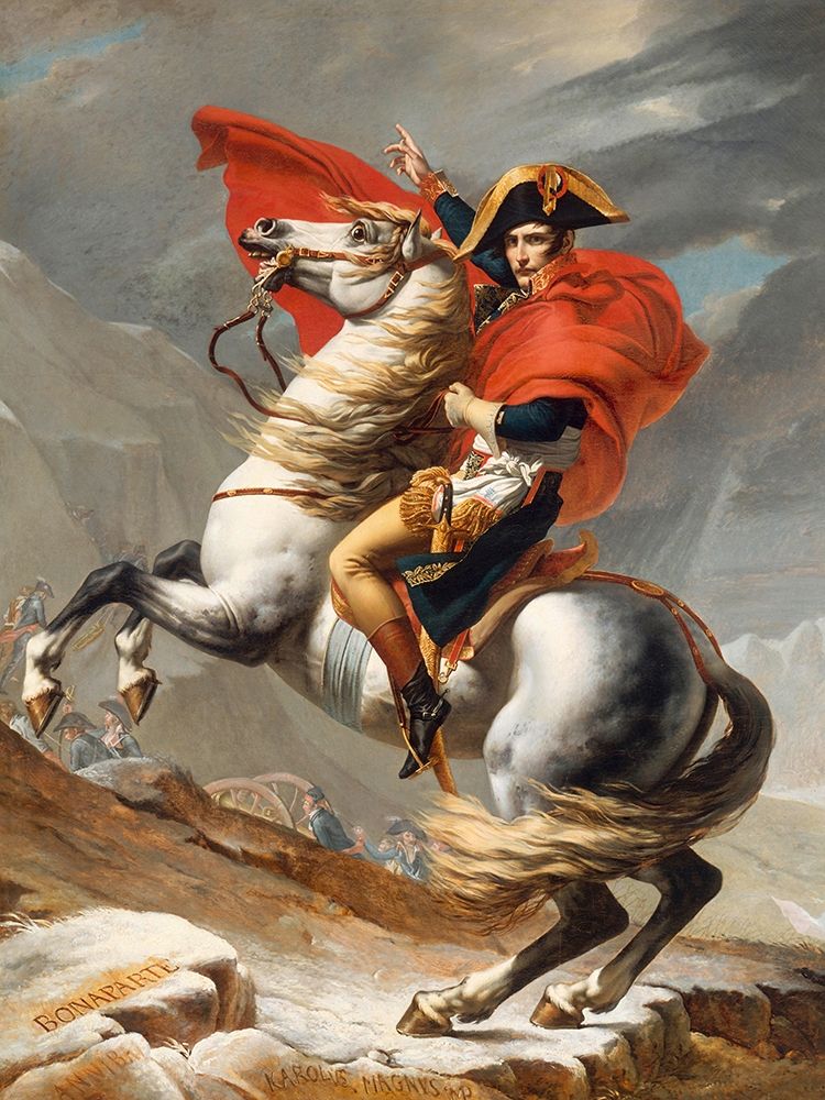 Wall Art Painting id:244263, Name: Bonaparte franchissant le Grand Saint-Bernard, Artist: David, Jacques-Louis