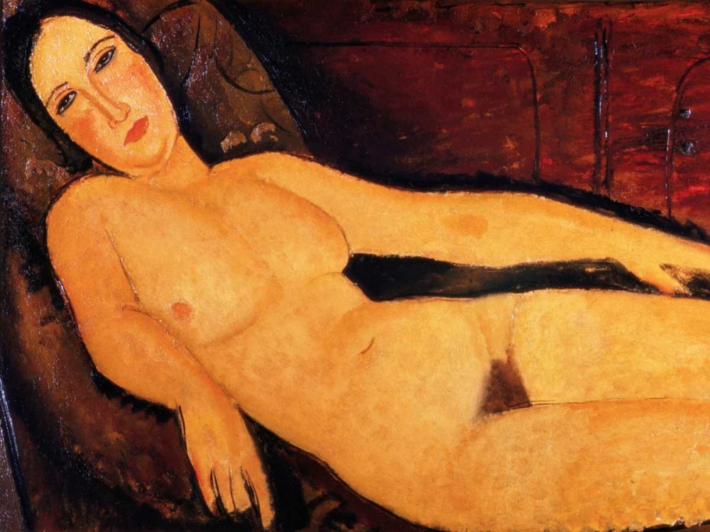 Wall Art Painting id:162870, Name: Nude on a Divan, Artist: Modigliani, Amedeo