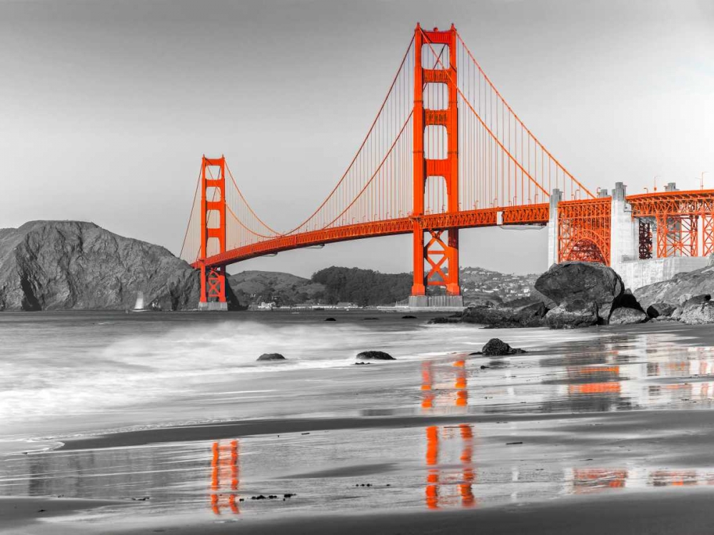 Wall Art Painting id:118049, Name: Baker beach and Golden Gate Bridge, San Francisco, Artist: Anonymous