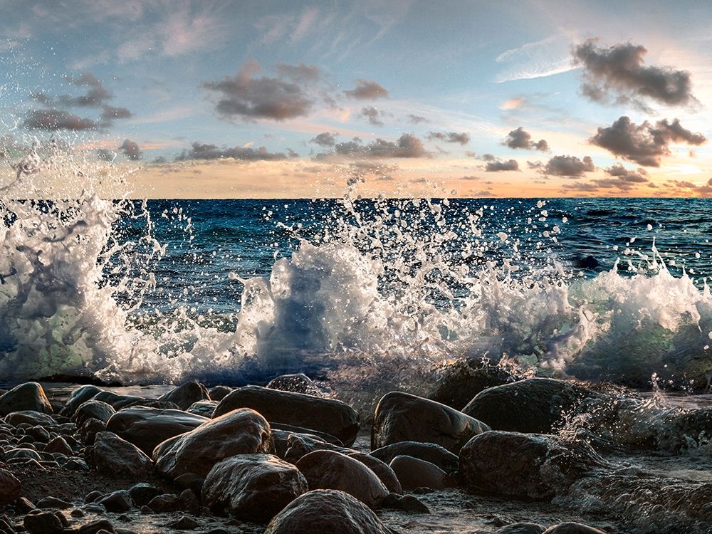 Wall Art Painting id:281008, Name: Waves crashing, Point Reyes, California, Artist: Pangea Images