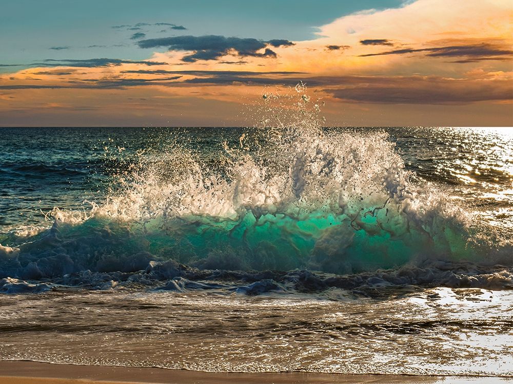 Wall Art Painting id:281009, Name: Wave crashing on the beach, Kauai Island, Hawaii, Artist: Pangea Images