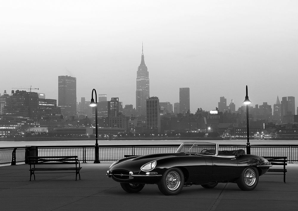 Wall Art Painting id:429064, Name: Vintage Spyder in NYC - BW, Artist: Gasoline Images
