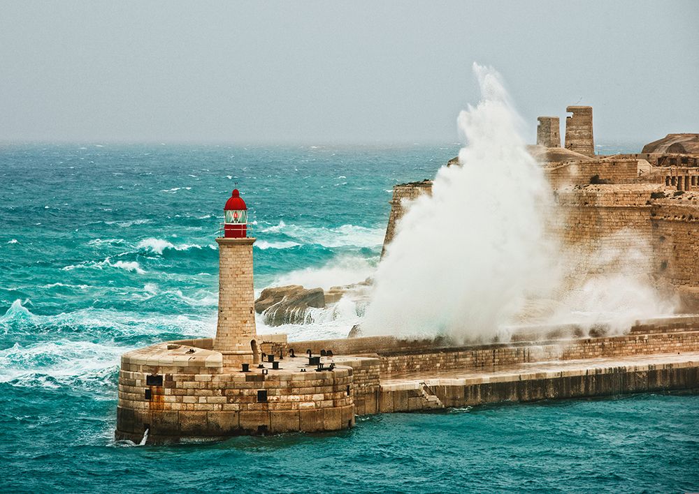 Wall Art Painting id:634047, Name: Lighthouse in the Storm, Artist: Pangea Images