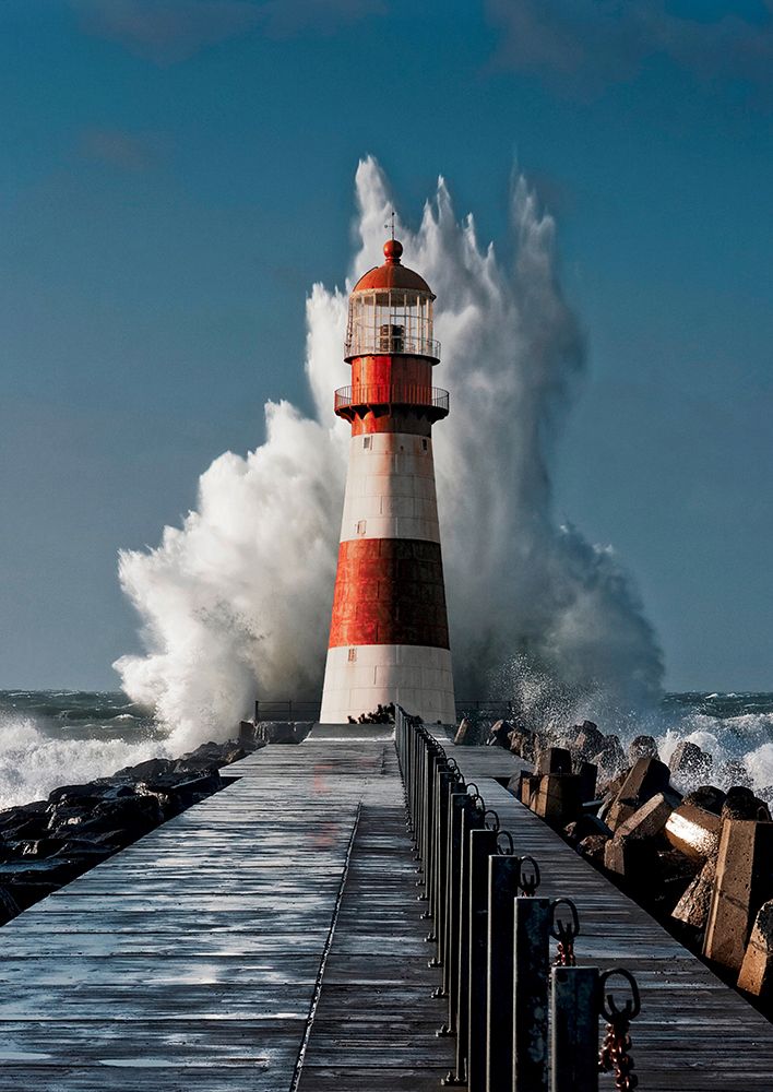 Wall Art Painting id:634051, Name: Lighthouse in the Mediterranean Sea (detail), Artist: Pangea Images