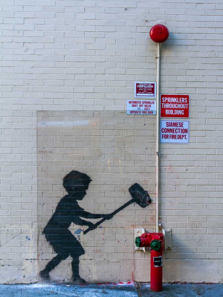 Wall Art Painting id:44169, Name: 79th Street-Broadway NYC-graffiti attributed to Banksy, Artist: Anonymous
