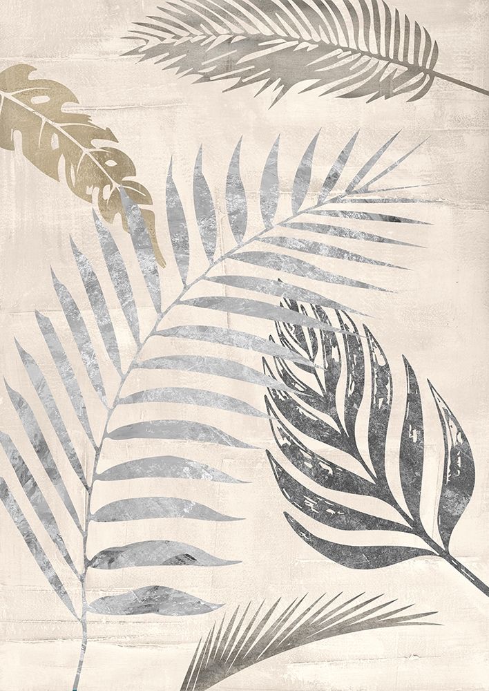 Wall Art Painting id:354130, Name: Palm Leaves Silver I, Artist: Grant, Eve C.