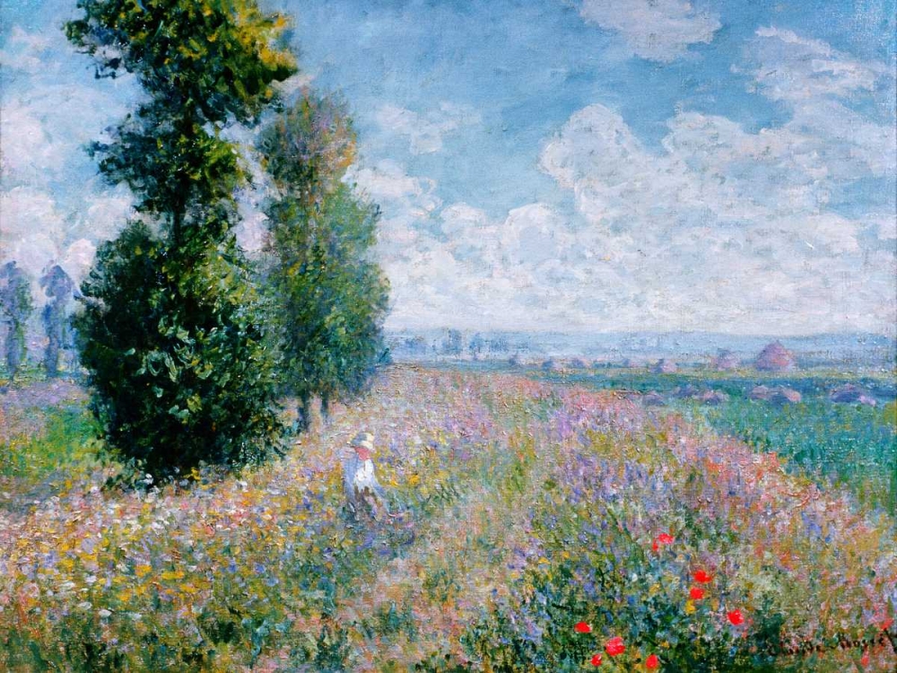 Wall Art Painting id:43871, Name: Meadow with Poplars, Artist: Monet, Claude