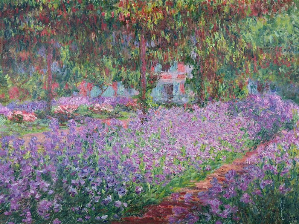 Wall Art Painting id:43858, Name: The Artists Garden at Giverny, Artist: Monet, Claude