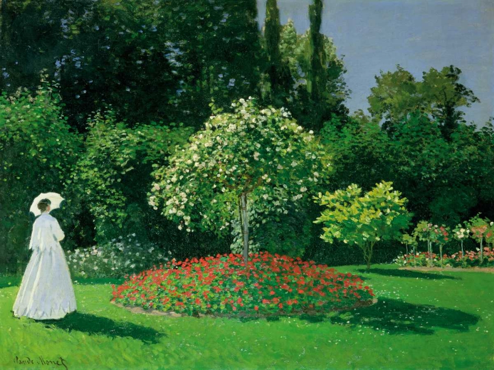 Wall Art Painting id:43869, Name: Young Woman in a Garden, Artist: Monet, Claude