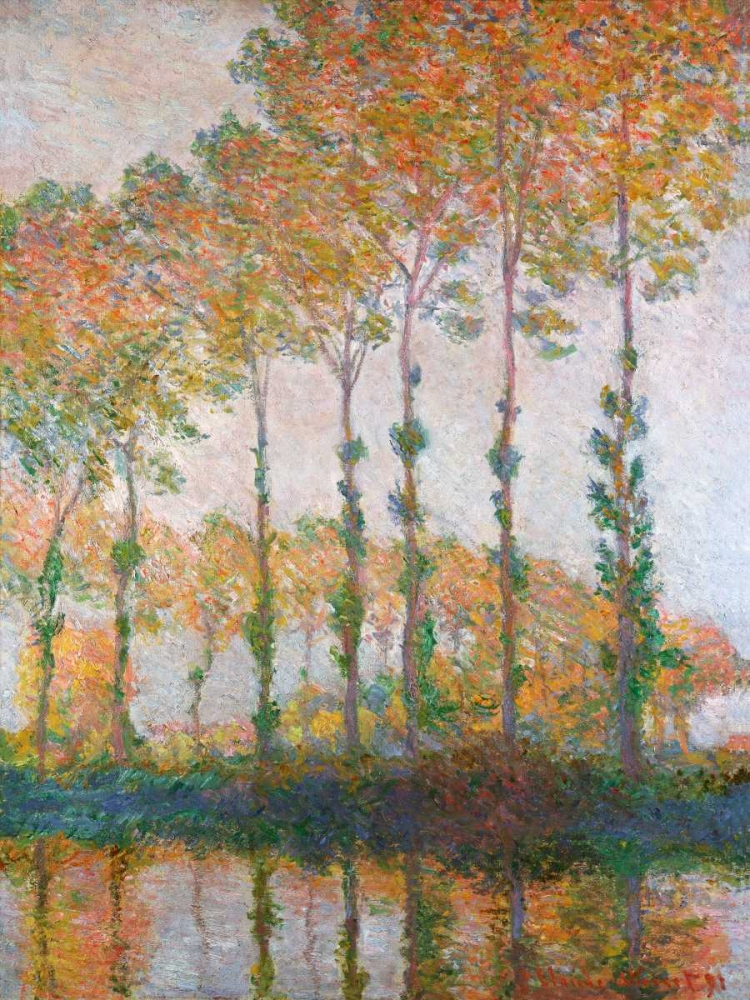 Wall Art Painting id:43876, Name: Poplars on the Banks of the l Epte Autumn, Artist: Monet, Claude