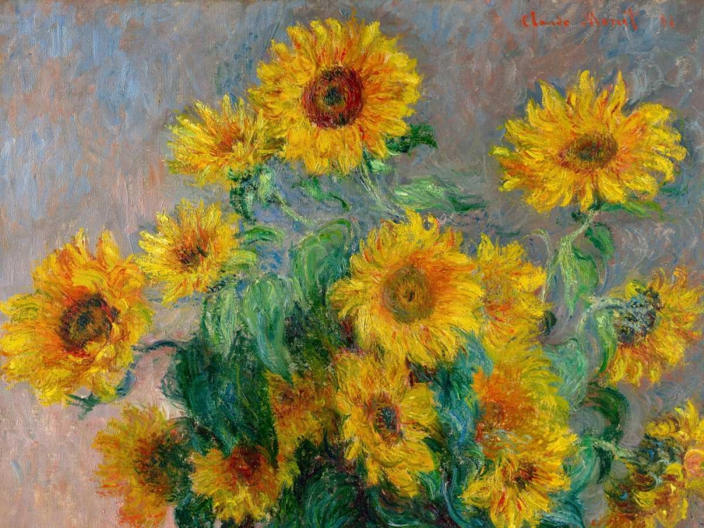 Wall Art Painting id:167318, Name: Sunflowers (detail), Artist: Monet, Claude