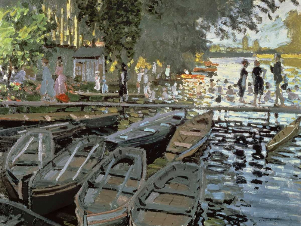 Wall Art Painting id:162886, Name: Bathers at La Grenouillere (detail), Artist: Monet, Claude