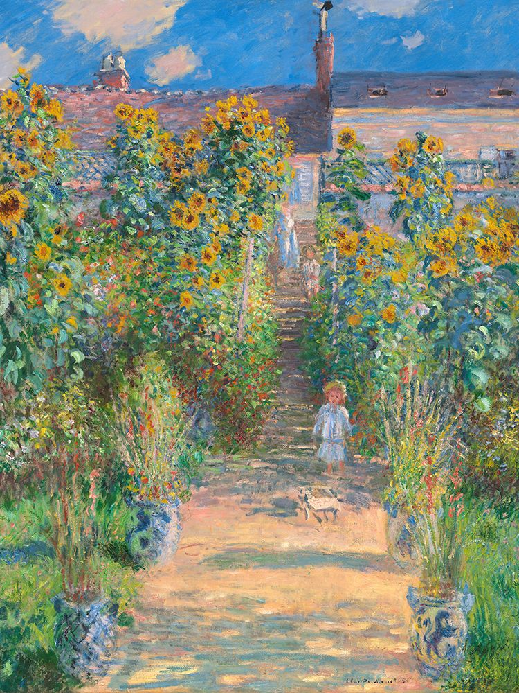 Wall Art Painting id:589517, Name: The Artists Garden at Vetheuil - 1881, Artist: Monet, Claude